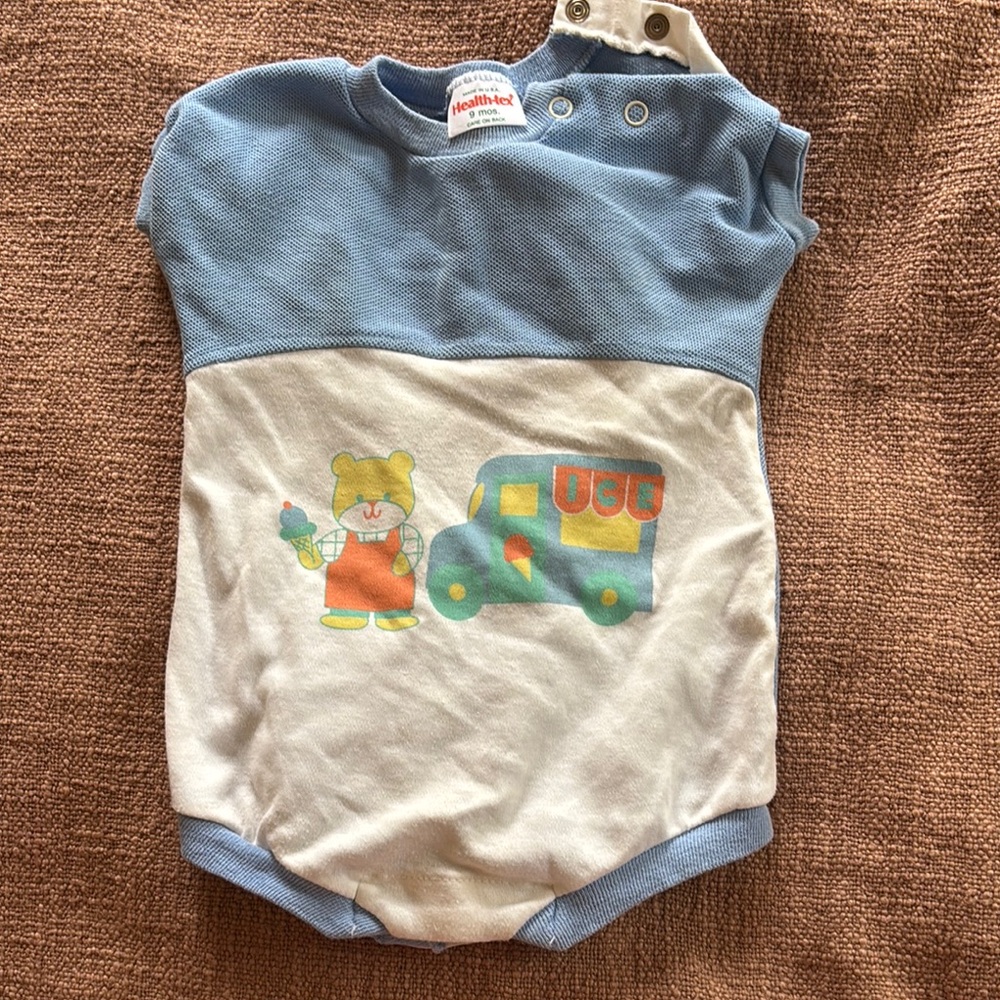 Healthtex Blue and White Kids One Piece
